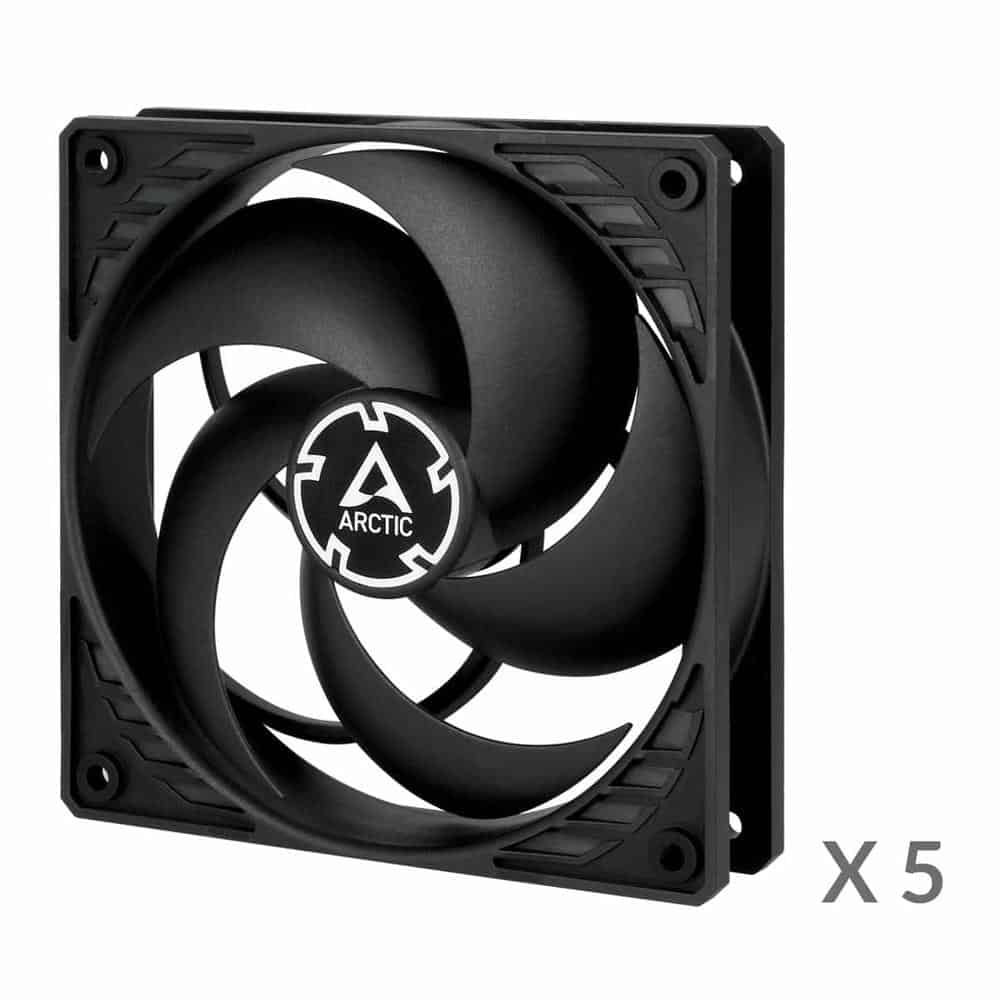 (image for) Arctic P12 Static Pressure 120mm PWM PST Fans Black (5 Pack)